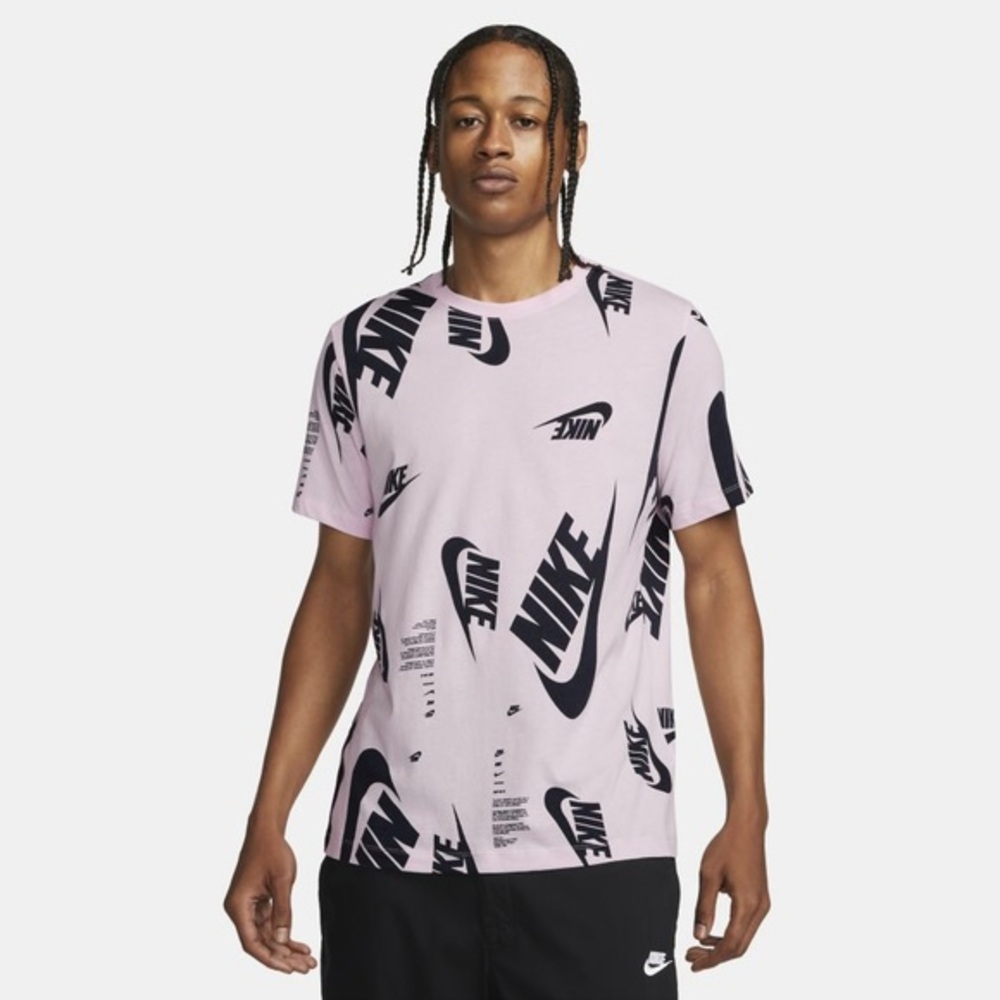 The Nike Tee Allover Print Tee Pink XL
